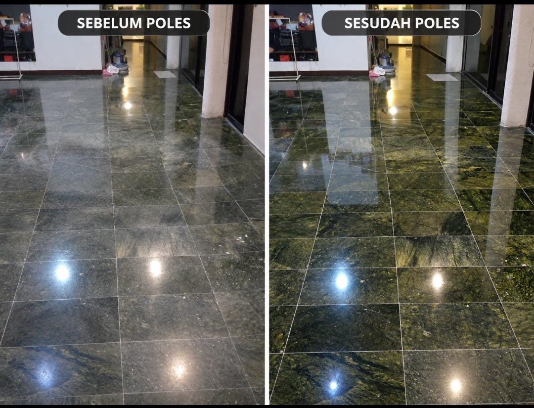 Transformasi Sebelum dan Sesudah Poles Marmer Star One Poles - Proyek 1