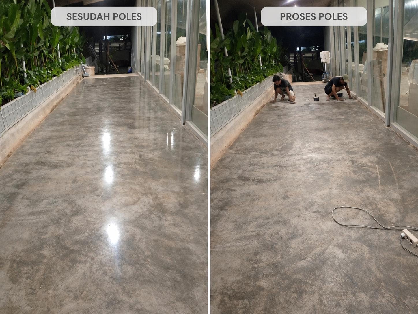 Transformasi Sebelum dan Sesudah Poles Marmer Star One Poles - Proyek 2
