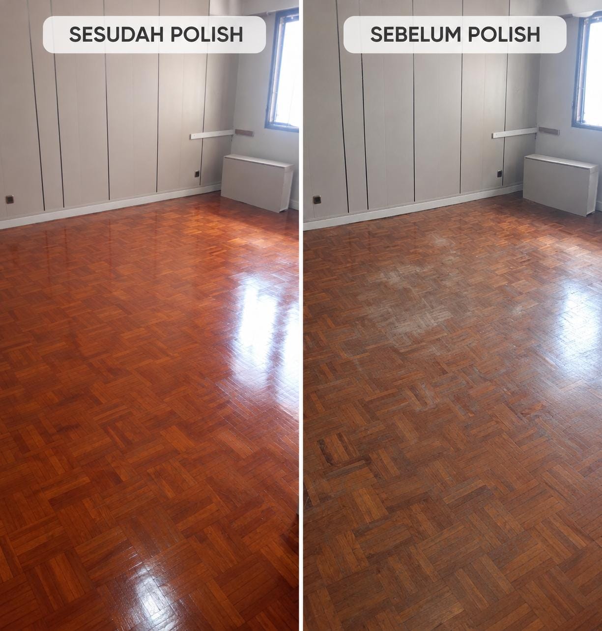 Transformasi Sebelum dan Sesudah Poles Marmer Star One Poles - Proyek 3
